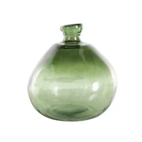 Green Recycled Glass Handmade Wide Ombre Spanish Bottle Vase