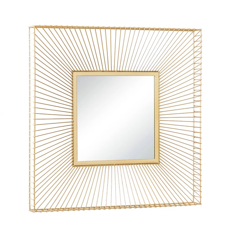 CosmoLiving by Cosmopolitan Gold Contemporary Metal Wall Mirror, 26" x 26"