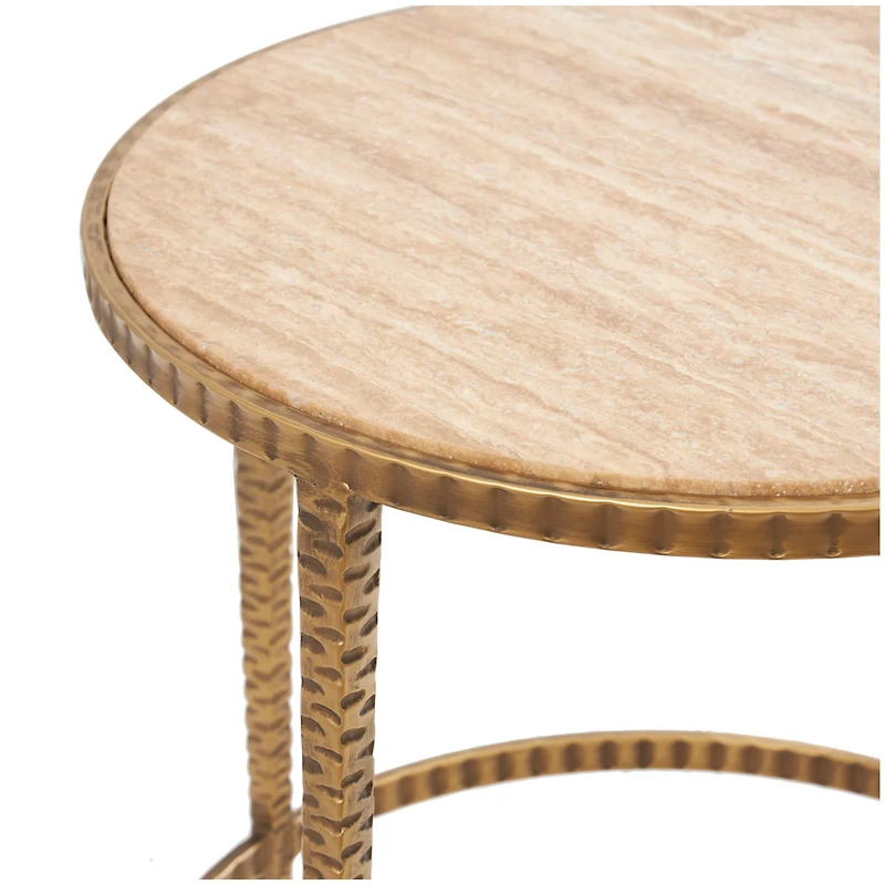 20" Gold Metal Accent Table