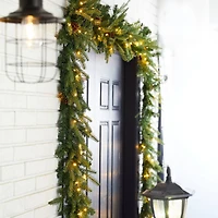 Glitzhome® 9ft. LED Greenery Pinecone Christmas Garlands, 2ct.