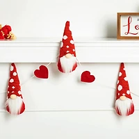 Glitzhome® 6ft. Fabric Valentine's Gnome & Heart Garland