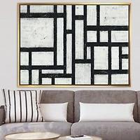 Designart - Black and White Labyrinth geometric