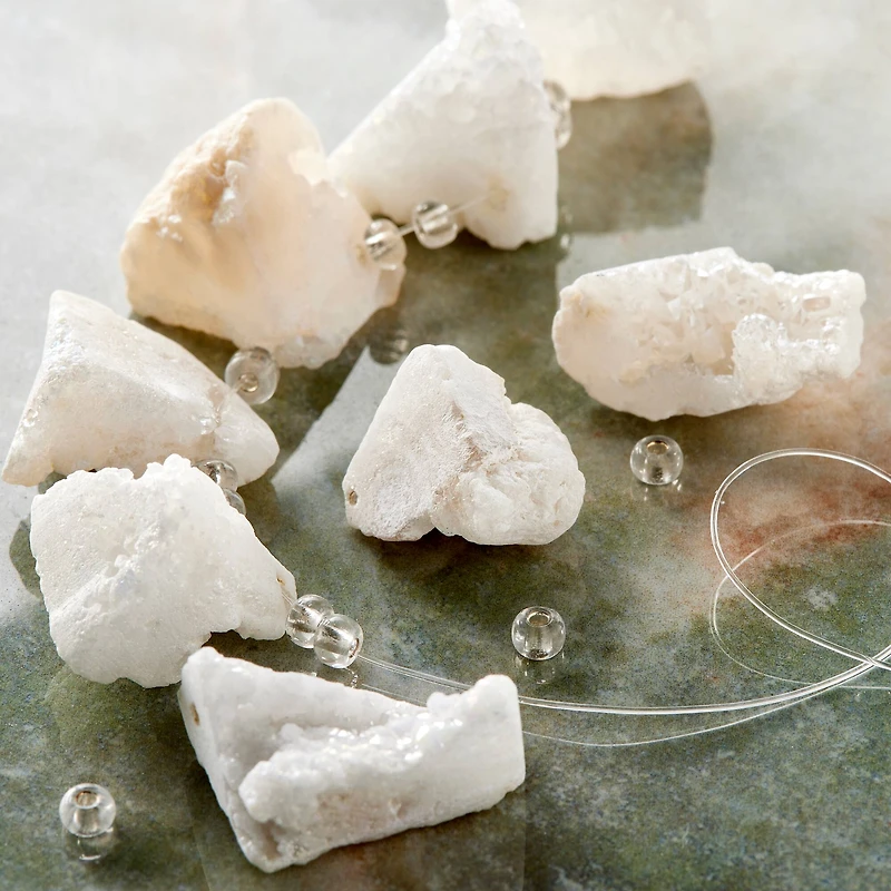 12 Pack: Sedona White Druzy Agate Nugget Beads, 20mm by Bead Landing™
