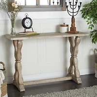 Brown Fir Farmhouse Console Table, 32" x 48" x 16"