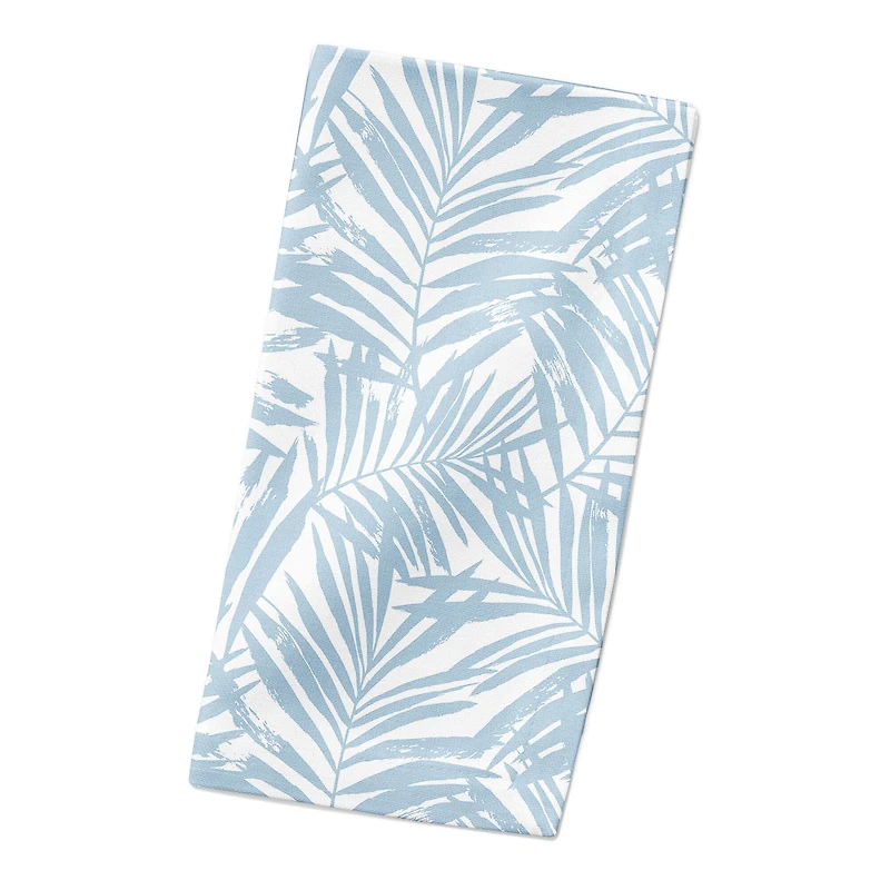 Blue Palm Leaf Pattern Cotton Twill Napkin