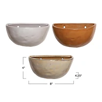 Hello Honey® 8" Stoneware Wall Pot with Reactive Glaze Set