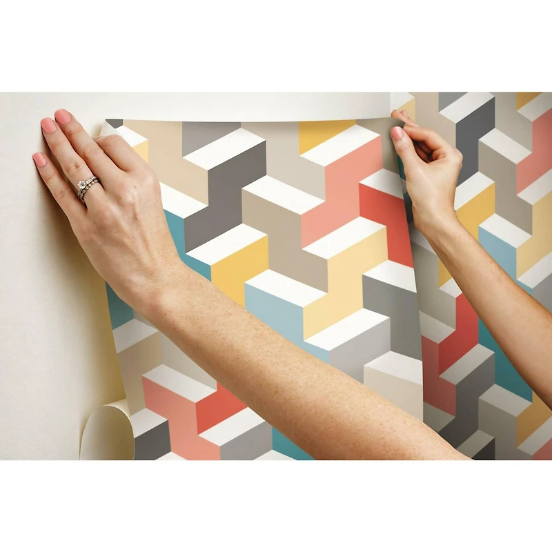 RoomMates 3D Steps Peel & Stick Wallpaper