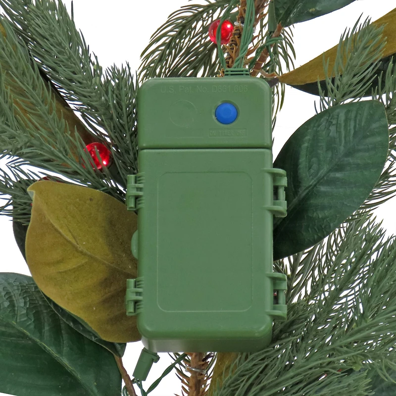 9ft. Magnolia Mix Pine Garland with LED Lights & Bows