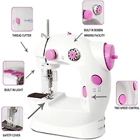 NEX™ Cute Pink Dual Speed Full-Range Sewing Machine with Bobbins & Sewing Thread