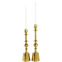Gold Aluminum Candle Holder Set