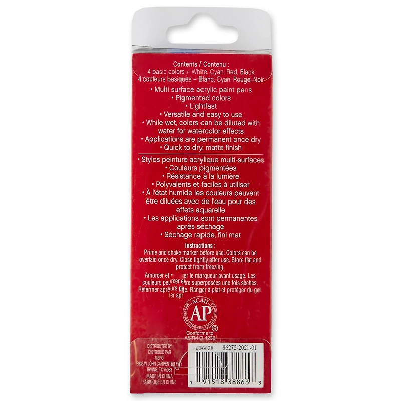 6 Packs: 4 ct. (24 total) 1.2mm Basic Permanent Paint Pen Set by Craft Smart®