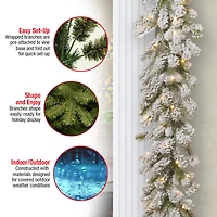 9ft. Snowy Sheffield Spruce Garland With Twinkly™ LED Lights