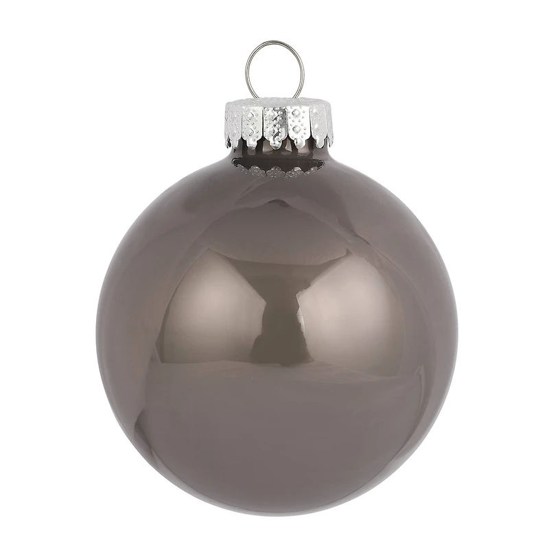6 Pack 2.5" Pearl Gray Glass Ball Ornaments by Ashland®