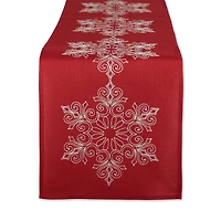 DII® 70" Sparkle Snowflakes Embroidered Table Runner