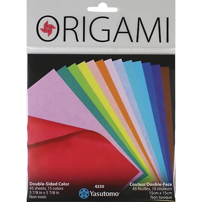 Yasutomo® 5.875" x 5.875" Double-Sided Color Origami Paper, 45 Sheets
