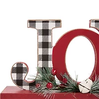 Glitzhome® Christmas Plaid Joy & Noel Table Décor Set