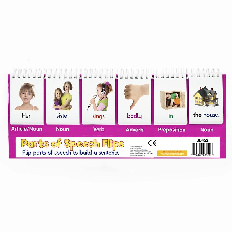 Junior Learning® Double-Sided Parts of Speech Flips, 2ct.