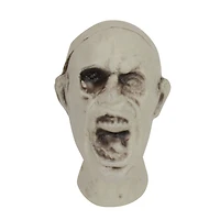 3.5" White & Gray Skeleton Skull Heads with Open Mouths Halloween Decoration Set