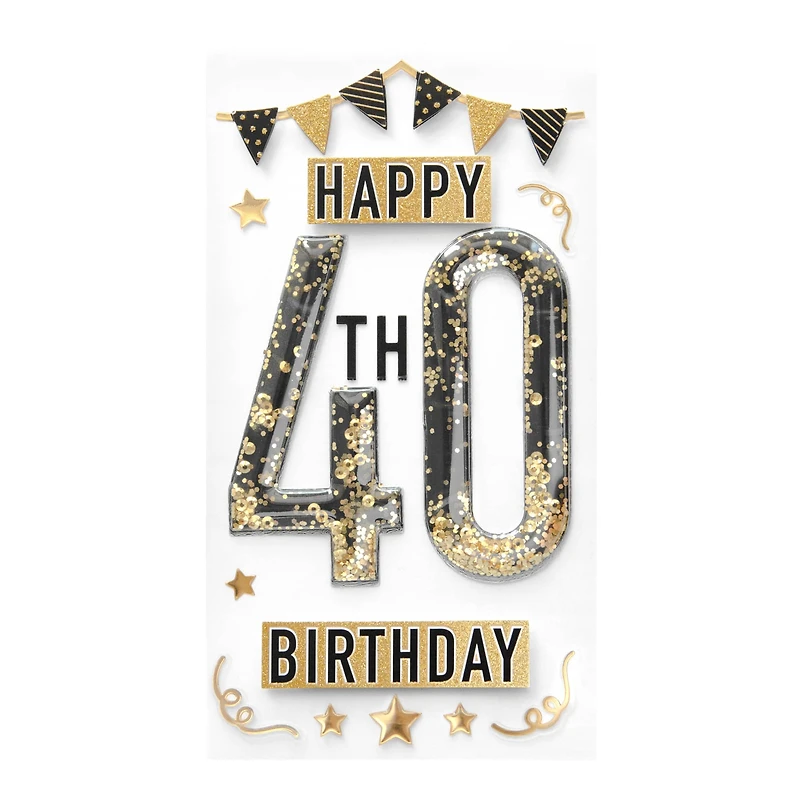 40th Birthday Dimensional Stickers by Recollections™