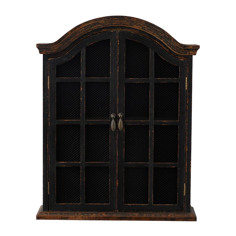 Black Traditional Wall Shelf, 22" x 8" x 28"