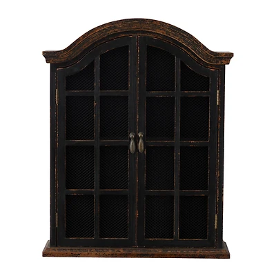 Black Traditional Wall Shelf, 22" x 8" x 28"