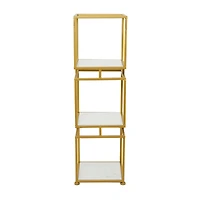 Gold Marble Glam Shelving Unit, 39" x 12" x 12"