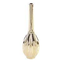 12" Gold Stoneware Glam Vase Set