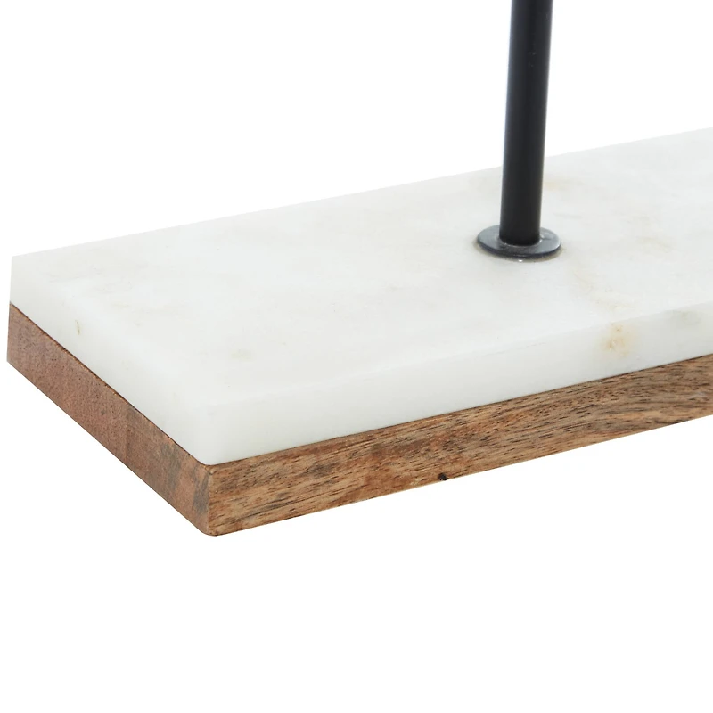 17" Brown Mango Wood Abstract Sculpture