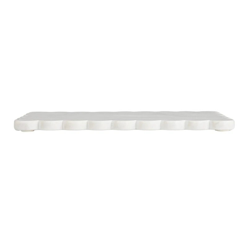 Hello Honey® 14" White Marble Cheese Board with Scalloped Edge