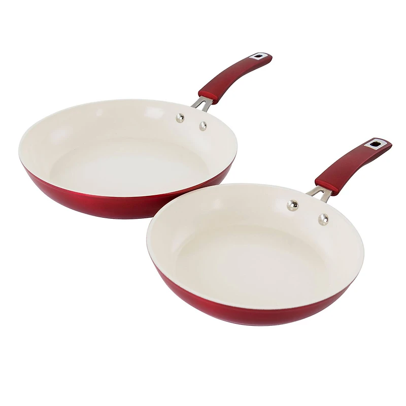 Kenmore® Arlington 2-Piece Metallic Red Aluminum Ceramic Coated Nonstick Frying Pan Set