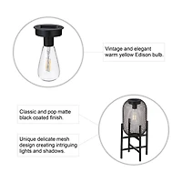 Glitzhome® 14" Metal Mesh Solar Powered Lantern with Stand