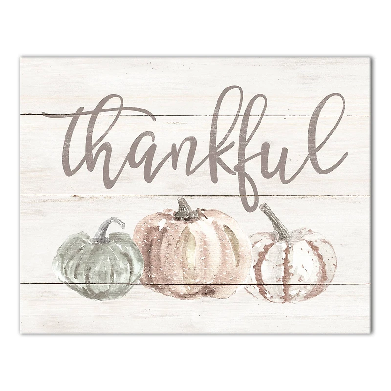 Thankful Fall Pumpkins Canvas Wall Art
