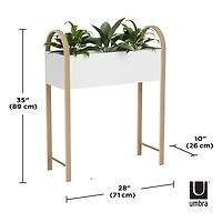 Umbra White & Natural Bellwood Elevated Garden Bed & Storage Box