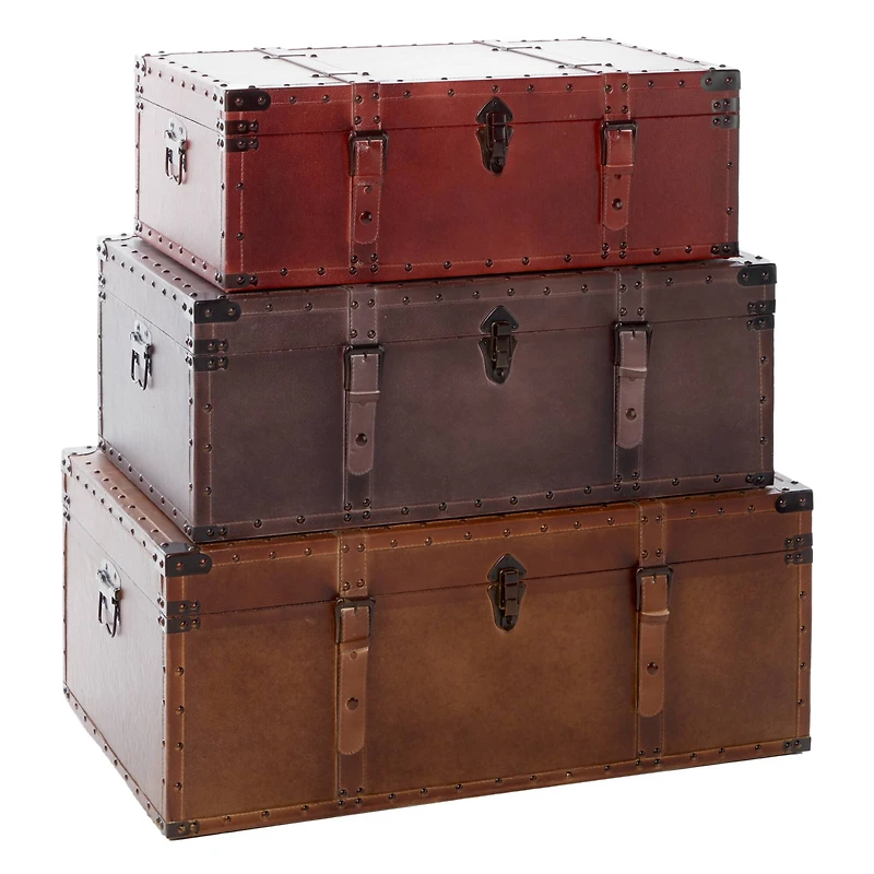 Set of 3" Brown Wood Rustic Trunk, 32", 29", 26"