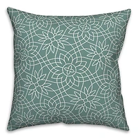 Teal Florals Throw Pillow