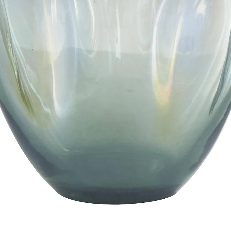 Green Iridescent Finish Glass Ombre Living Room Decorative Jar