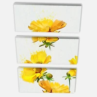Designart - Beautiful Yellow Flowers on White