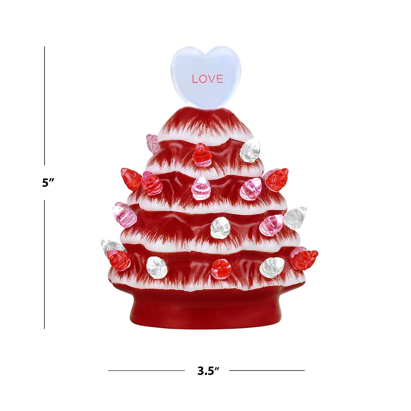 Miss Valentine 4.5" Ceramic Miniature Trees Set, 3ct.