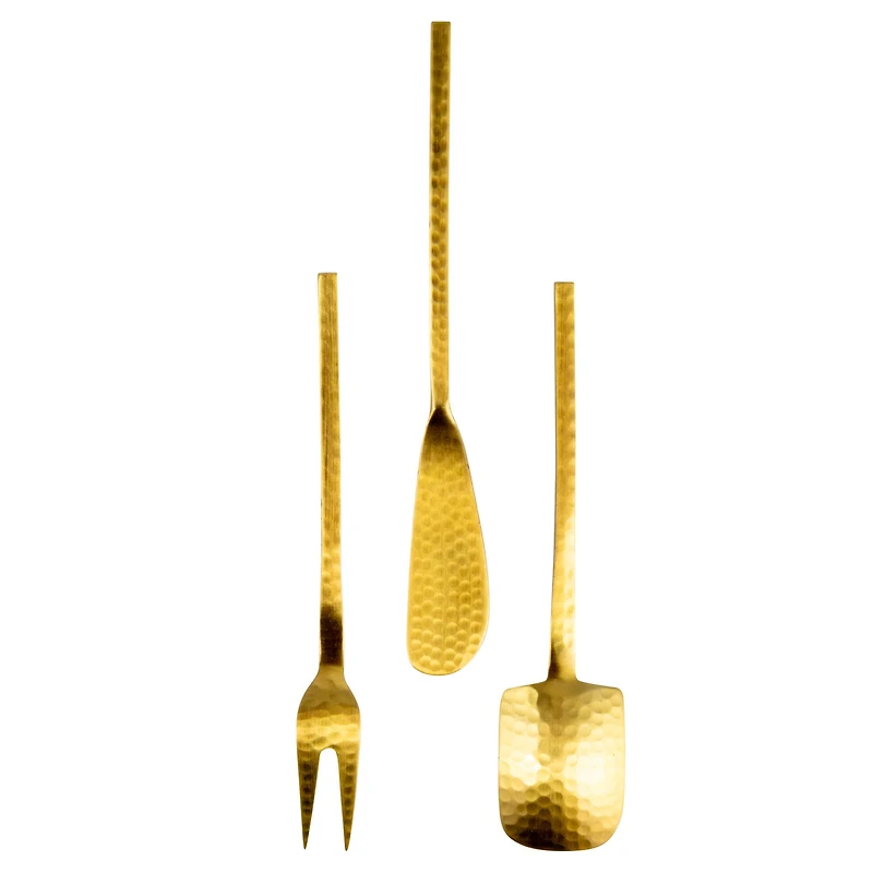Hello Honey® Gilded Hammered Stainless Steel Appetizer Utensil Set