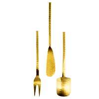 Hello Honey® Gilded Hammered Stainless Steel Appetizer Utensil Set