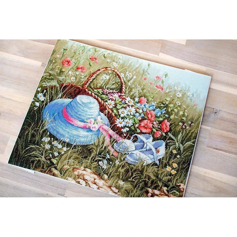 Luca-s Meadow With Poppies Counted Cross Stitch Kit