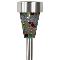 15.5" Mosaic Stained Glass Solar Powered LED Pathway Markers