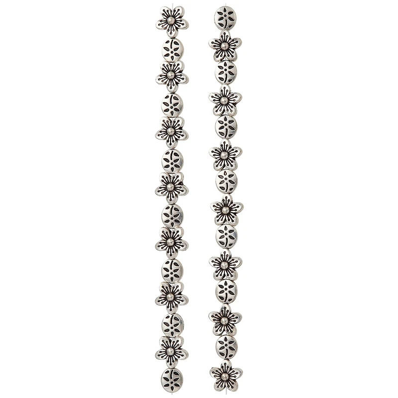 Silver Flower Beads by Bead Landing™