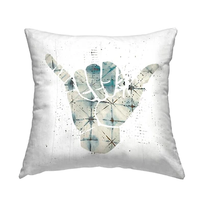 Stupell Industries Hang Loose Hand Sign Modern Abstract Pattern Throw Pillow 18" x 18"