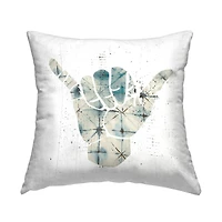 Stupell Industries Hang Loose Hand Sign Modern Abstract Pattern Throw Pillow 18" x 18"