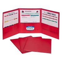 C-Line® Red 3-Pocket Poly Portfolios, 24ct.