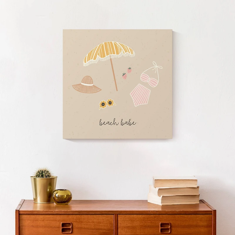 Beach Babe Essentials 16" x 16" Canvas Wall Art