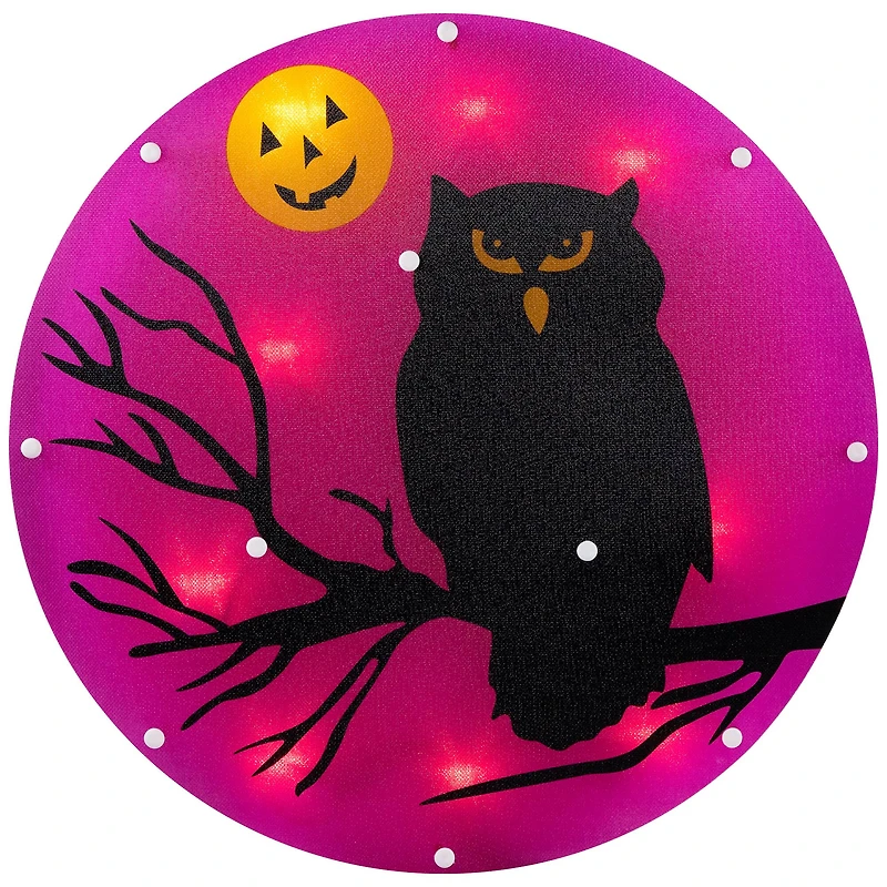 Lighted Owl Halloween Window Silhouette