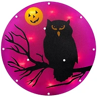 Lighted Owl Halloween Window Silhouette
