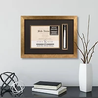 2 Opening Gold 8.5" x 11" Document & Tassel Frame with Double Mat by Studio Décor®
